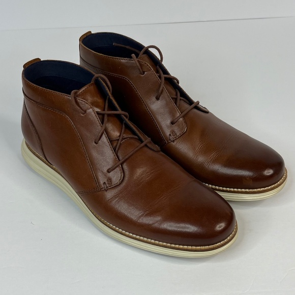 Cole Haan Original Grand Chukka Boots Woodbury & Ivory Leather Mens Size 9.5M US - Picture 1 of 8